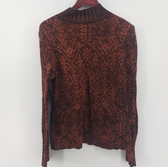 Peruvian Connection Pima Cotton 1/4 Button Patterned Sweater Size Large - Picture 2 of 5